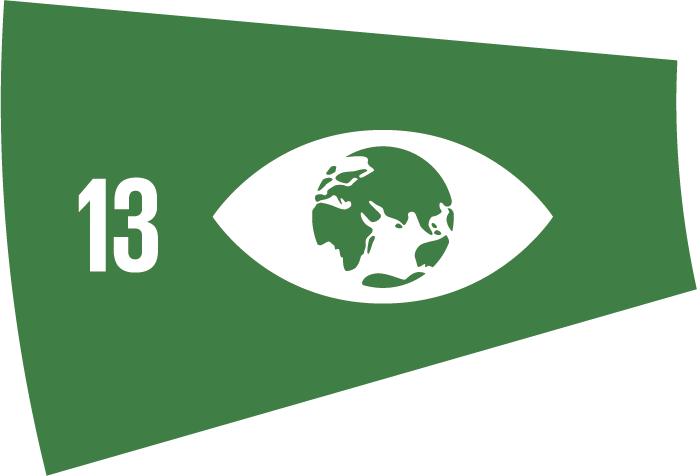 Logo af FN's 13. verdensmål for bæredygtig udvikling. Klimaindsats.
